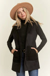 Sherpa Hooded Suede Vest