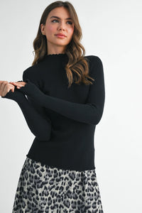 Mock Neck Lettuce Long Sleeve