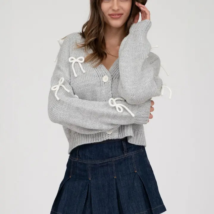 Bow Down Button Cardigan