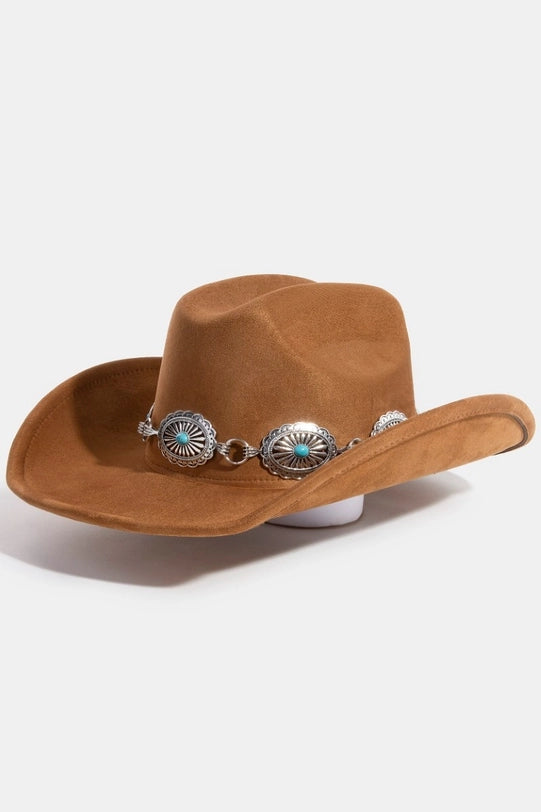 Turquoise Stud Concho Belt Western Cowboy Hat