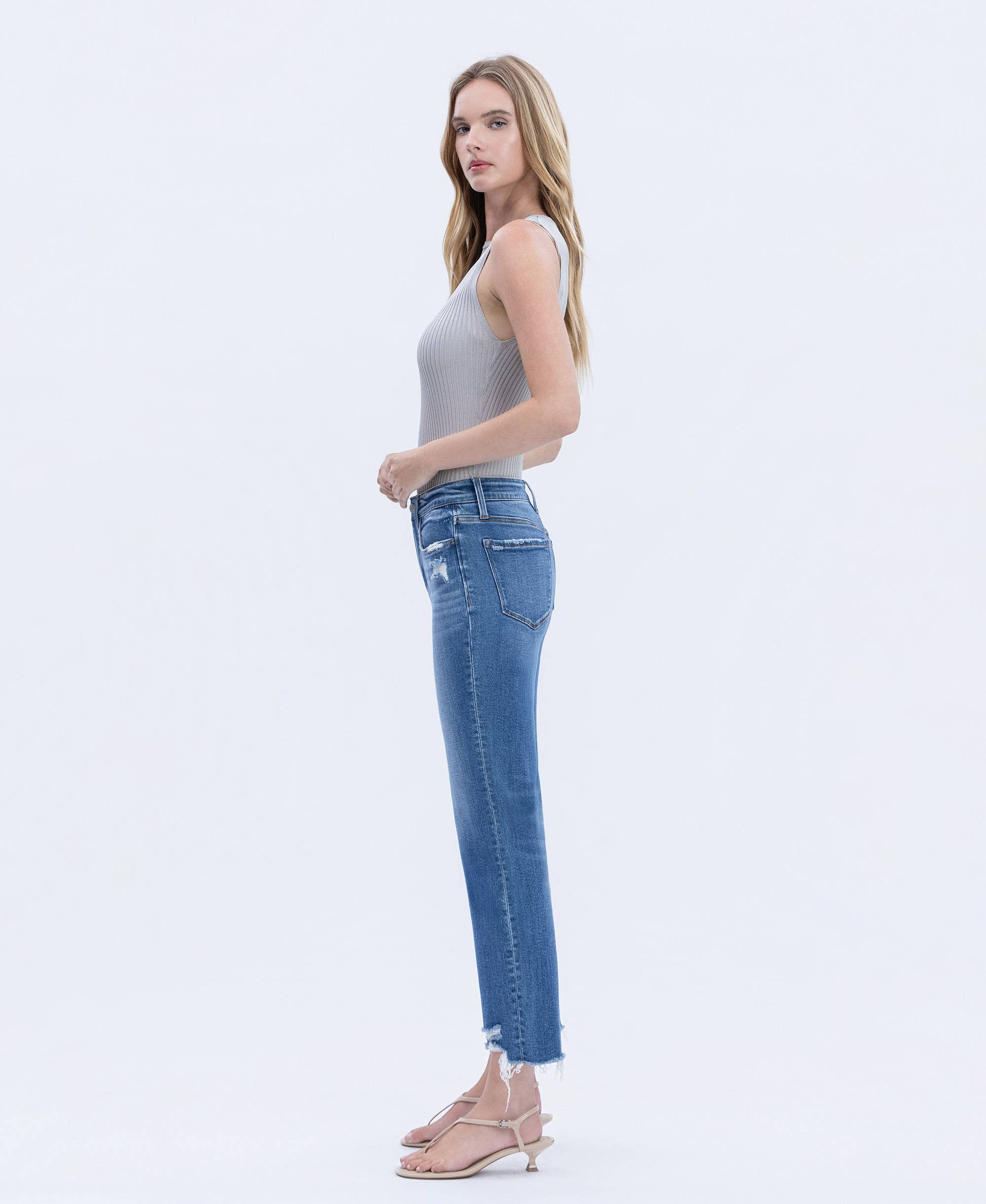 LoveVervet High Rise Crop Straight Jean