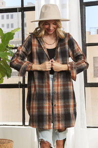 So Thankful Long Button Down Flannel Shacket