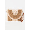 Striped Straw Clutch Bag