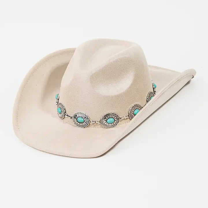 Turquoise Oval Cowboy Hat