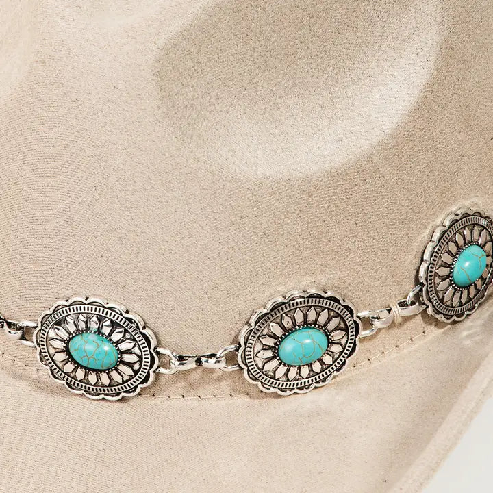 Turquoise Oval Cowboy Hat