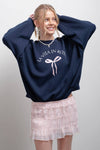 BOW CREW NECK SWEATSHIRT