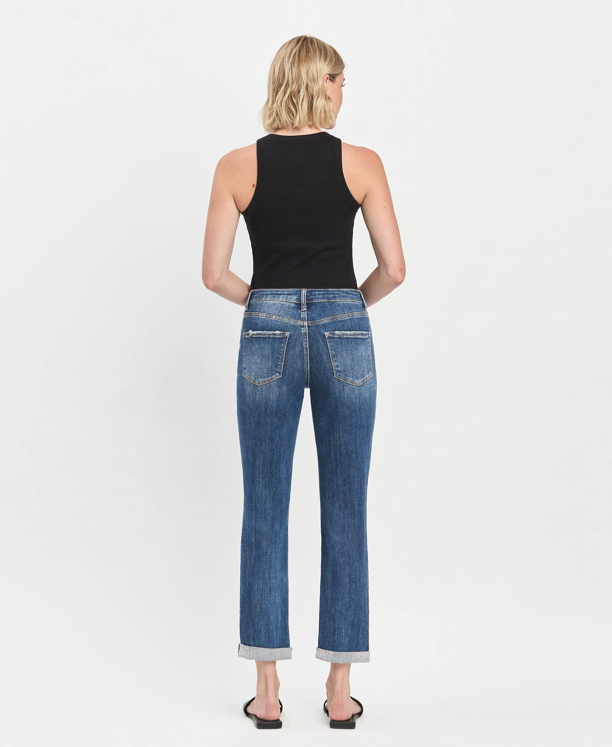 High Rise & High Standards  DOUBLE Cuffed Boyfriend Jean