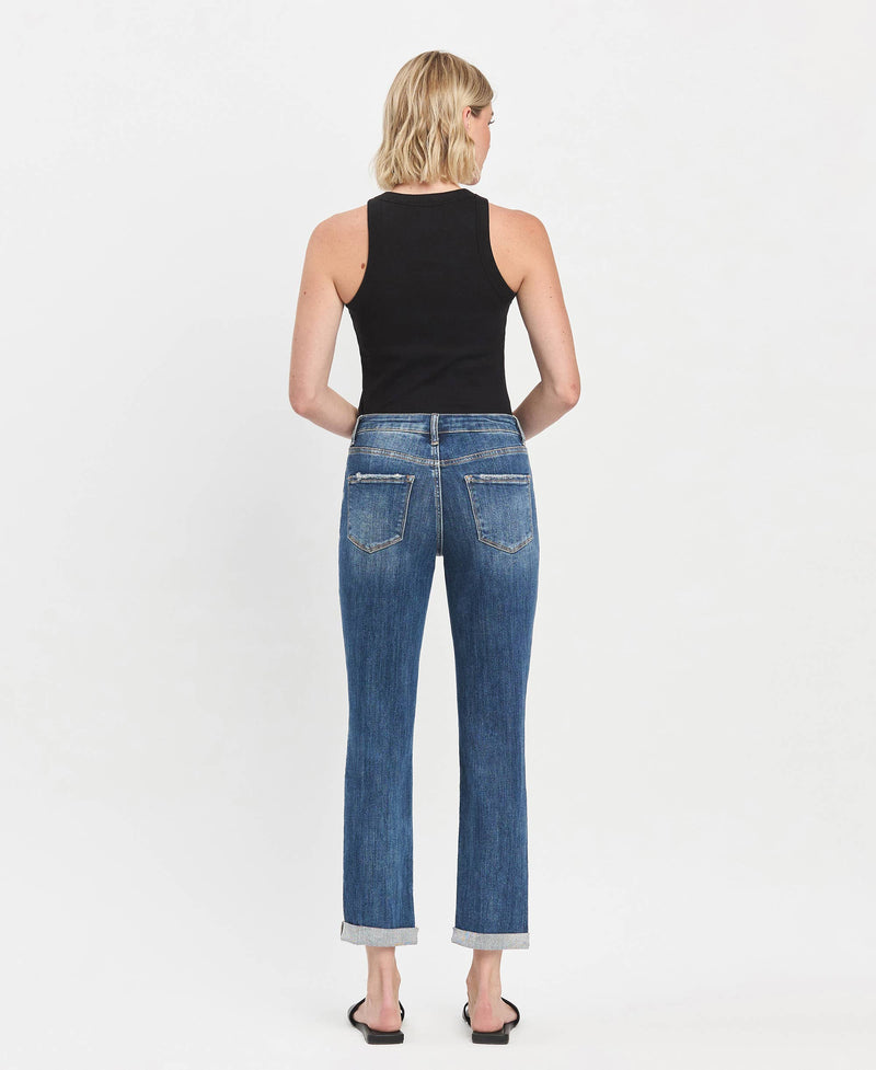 High Rise & High Standards  DOUBLE Cuffed Boyfriend Jean