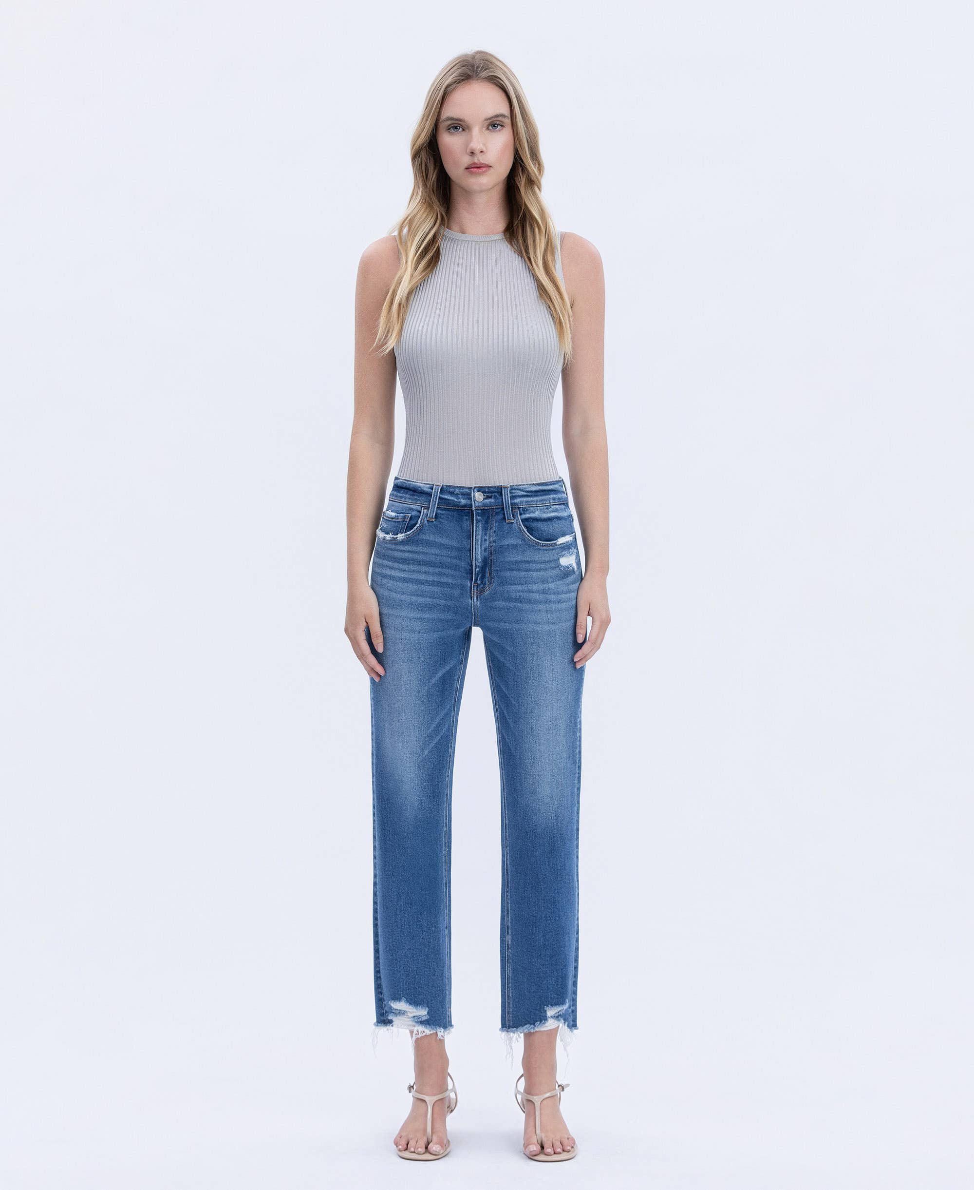 LoveVervet High Rise Crop Straight Jean