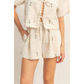 Bloom Babe Embroidered Drawstring Shorts