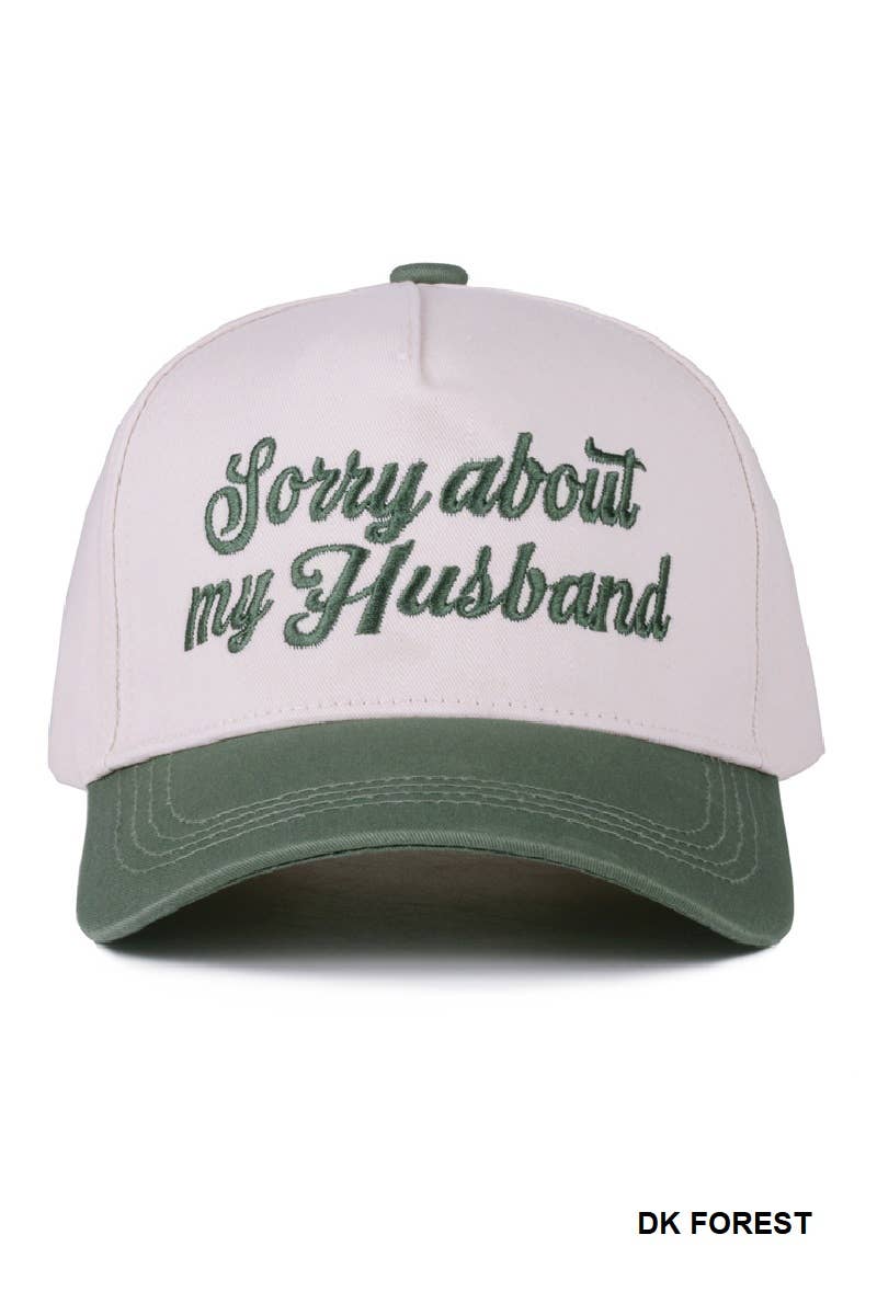 Sorry About My Husband Two Tone Canvas Cotton Cap