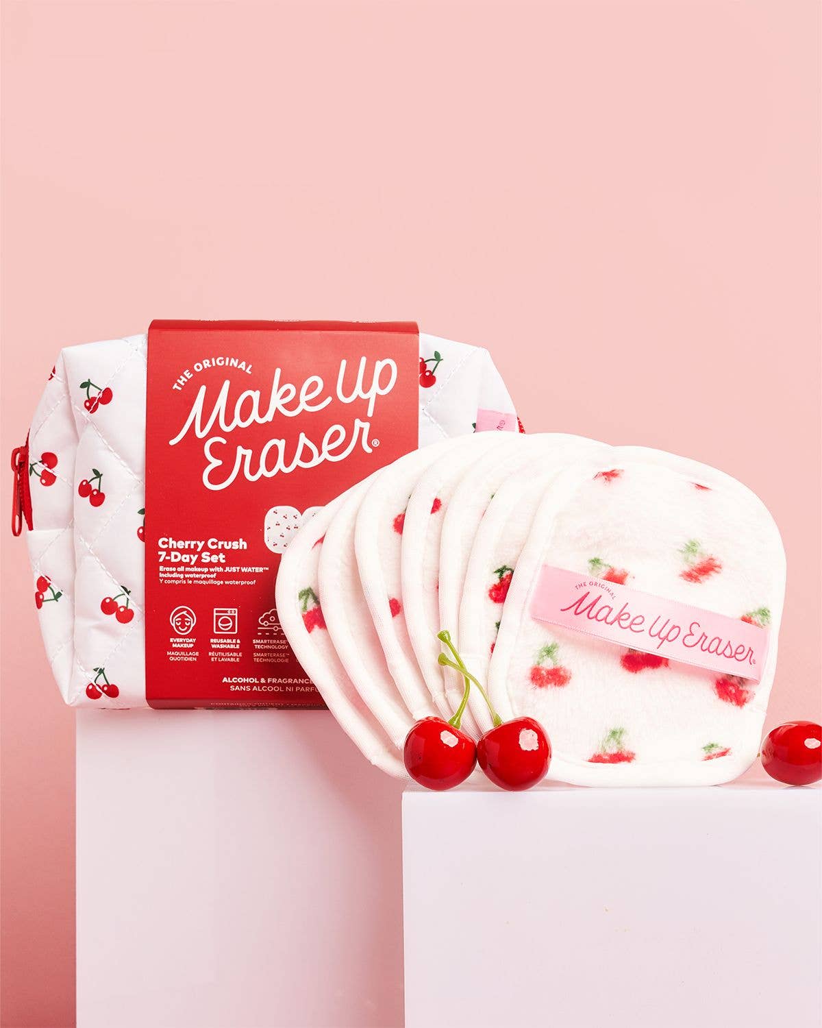 Makeup Eraser Cherry Crush 7-Day Set & Makeup Bag Gift Set