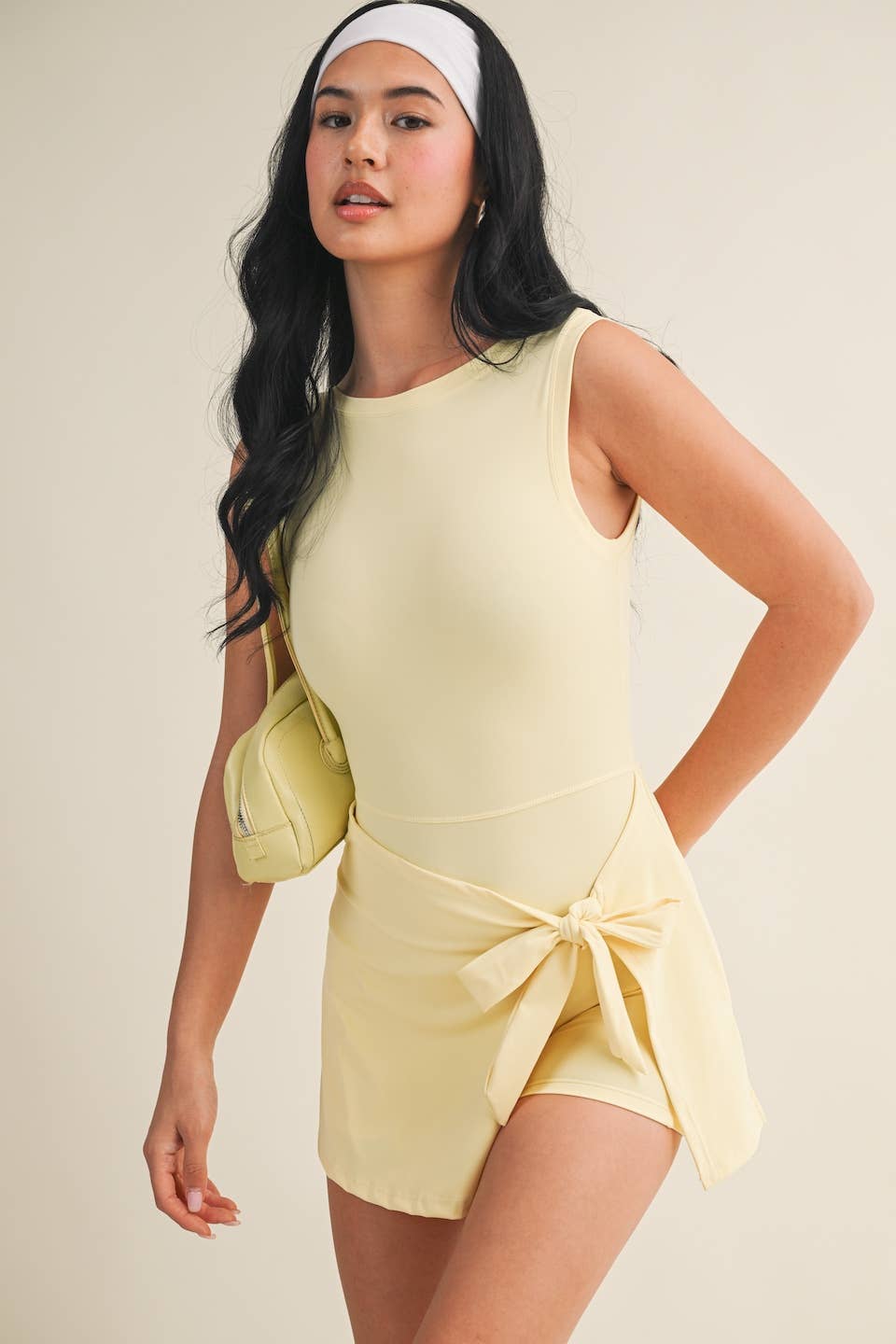 Sleeveless Wrap Tie Front Dress