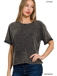 Washed Black Crop Tee