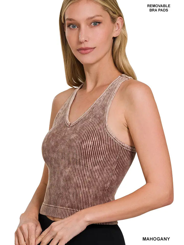Washed Brown Tank/Bra