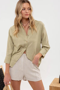 Quick Trip Button Down Blouse