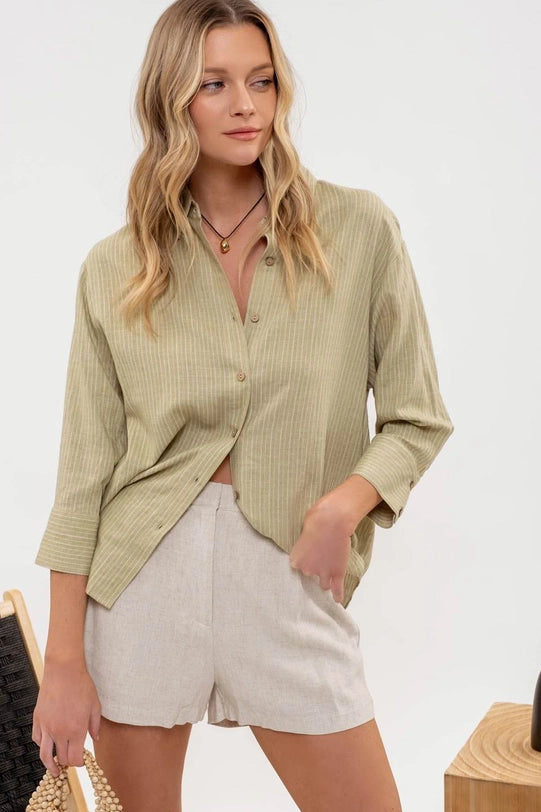 Quick Trip Button Down Blouse