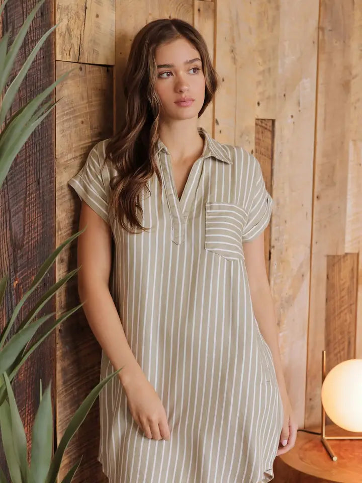 Spring Picnic Striped Mini Dress