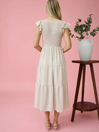 Soft Sands Flutter Sleeve Maxi Dress