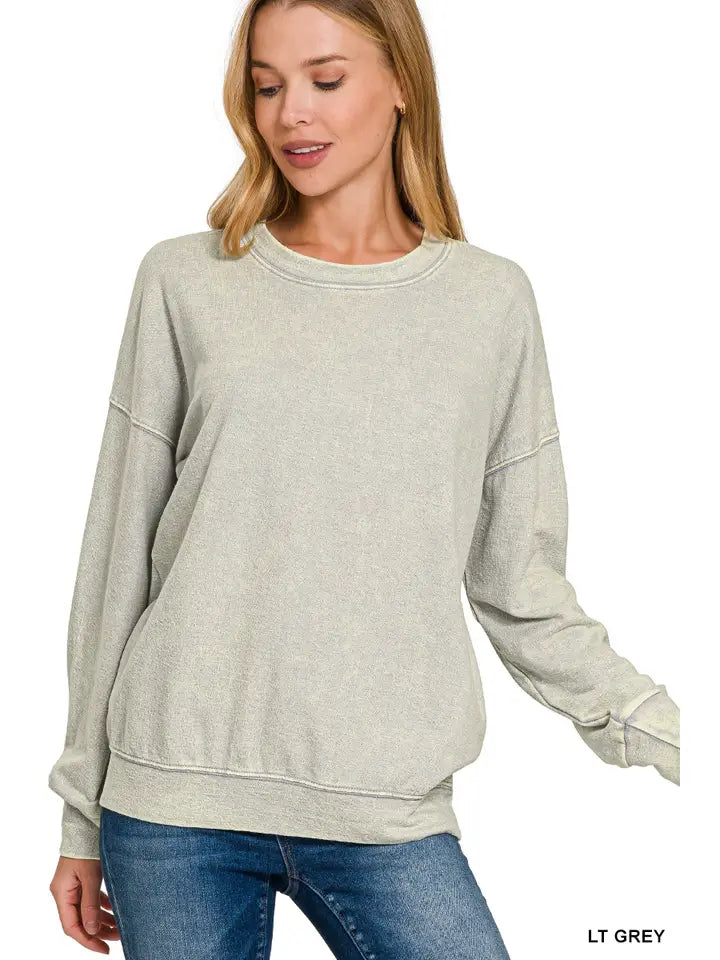 Grey Layering Basic Long Sleeve