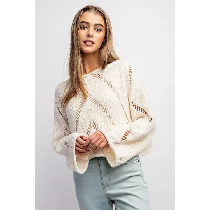 Open Weaved Knit Pullover