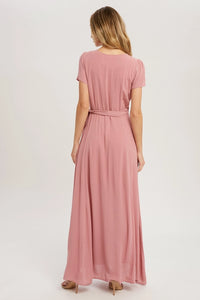 Pretty In Pink Wrap Tie Dress