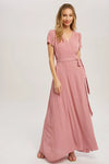 Pretty In Pink Wrap Tie Dress