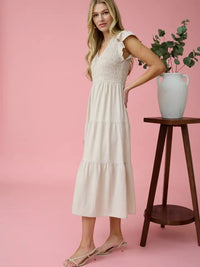 Soft Sands Flutter Sleeve Maxi Dress