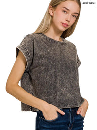 Washed Black Crop Tee