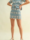 Sequin Lace Floral Skirt