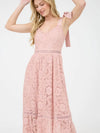 Pretty In Pink Lace Midi Dress