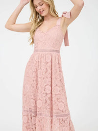 Pretty In Pink Lace Midi Dress