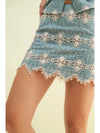 Sequin Lace Floral Skirt
